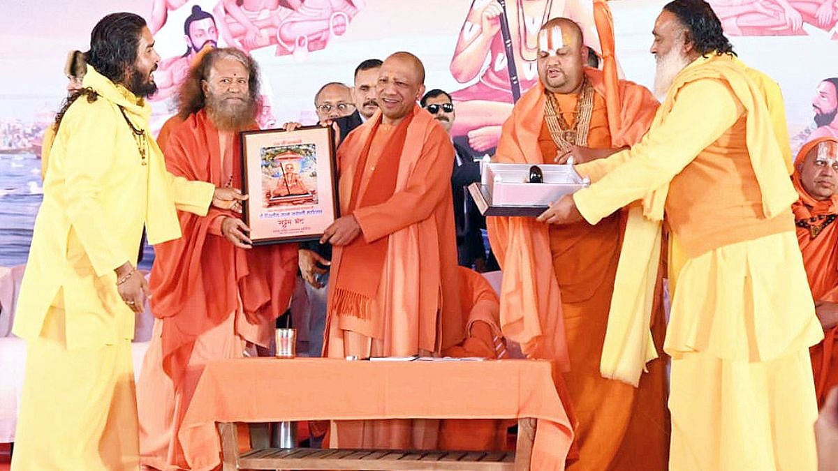 Chief Minister Yogi Adityanath joined Shrimad Jagadguru Ramanandacharya Ji’s 726th manifestation festival at Magh Mela on Saturday and shared thoughts. | X @myogiadityanath