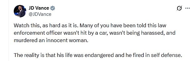X post by JD Vance