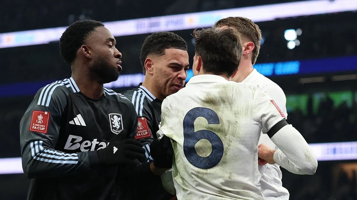 Chaotic Scenes! Tottenham & Aston Villa Players Clash In Ugly Post-Match Bust-Up After FA Cup Match;...