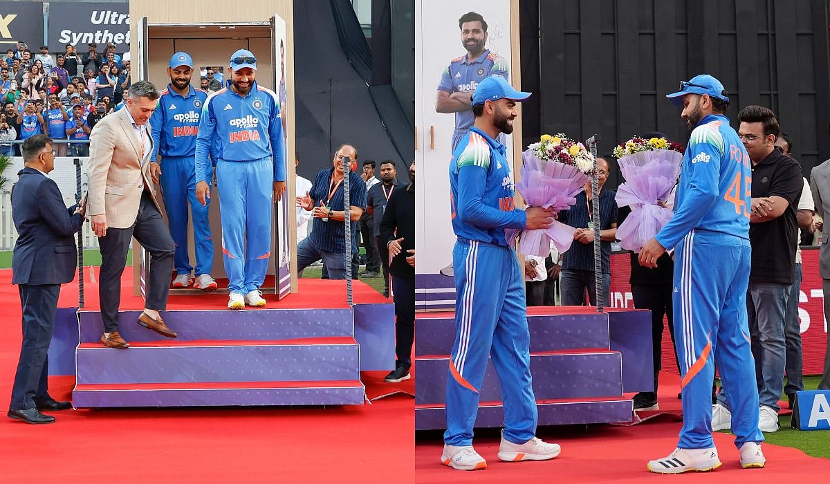 IND vs NZ 1st ODI: Rohit Sharma, Virat Kohli 'Come Out Of A Closet' In Viral Felicitation In Vadodara 