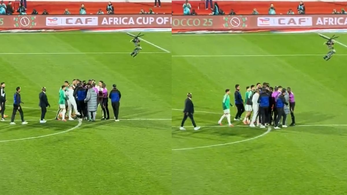 Ugly Scenes At AFCON 2025 As Algerian Players Chase Referee Following Crushing Defeat To Nigeria; Video 
