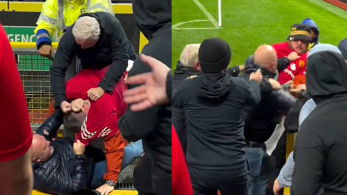 Chaos At Old Trafford! Manchester United Fans Clash In Ugly Mid-Match Brawl As FA Cup Exit Sparks Fury; Video 
