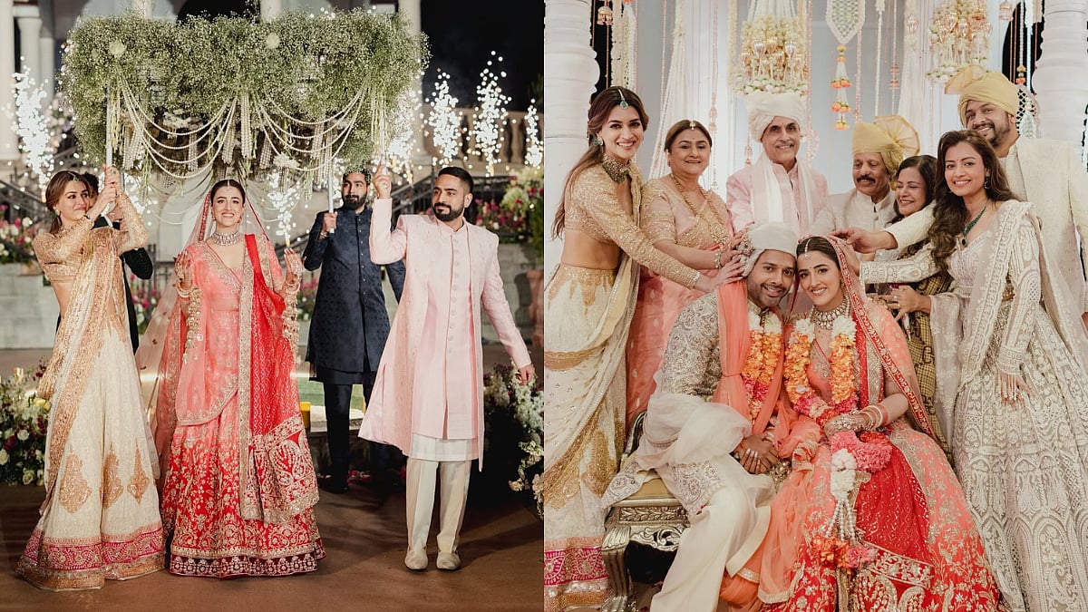 Kriti Sanon Walks Sister Nupur Under 'Phoolon Ka Chadar' At Hindu Wedding With Stebin Ben, Steals Hearts In Ivory-Gold Lehenga – See Photos 