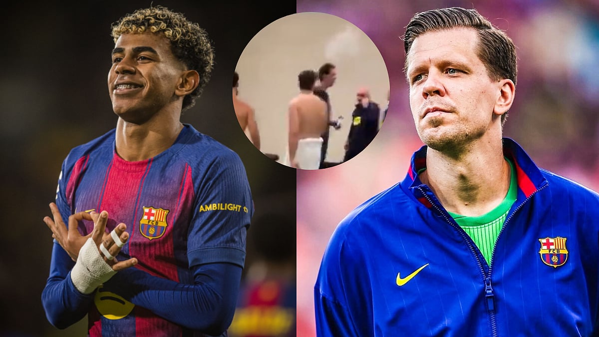 Accidental Viral Moment! Lamine Yamal Captures Wojciech Szczesny Smoking Amid Barcelona's Spanish Super Cup Triumph; Video 