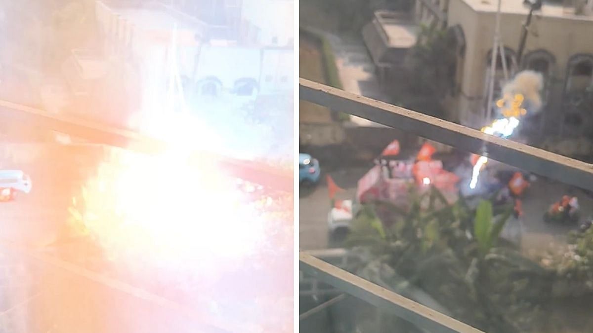 Kalyan Viral Video: Flag Touches High-Tension Wire During Mahayuti Campaign Rally In Yogidham; Tragedy Narrowly Averted 