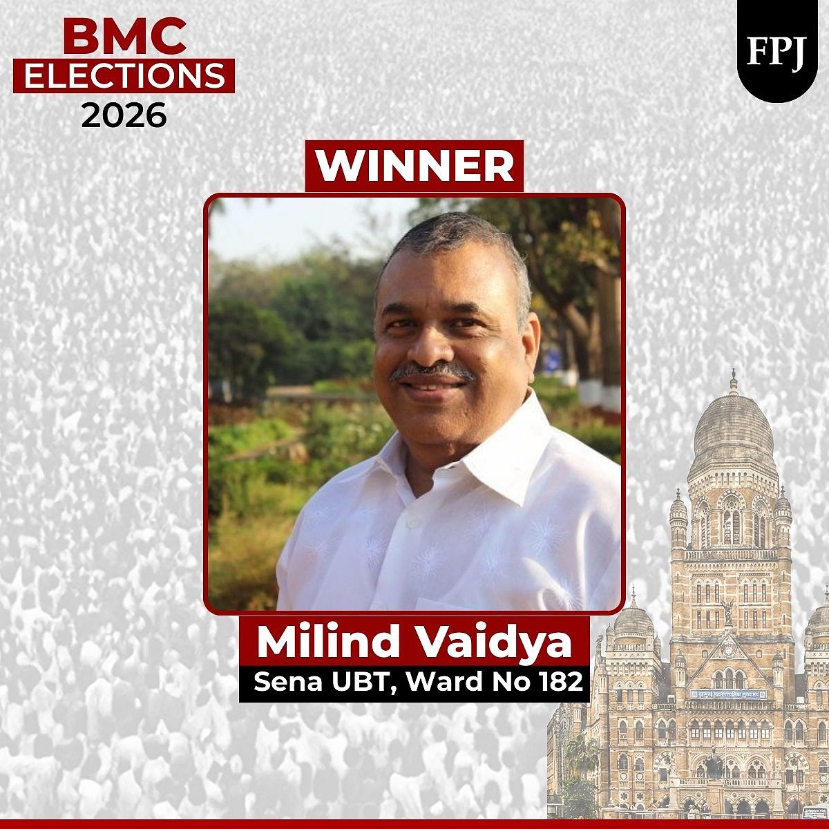 Sena UBT's Milind Vaidya Wins From Mahim in Ward 182