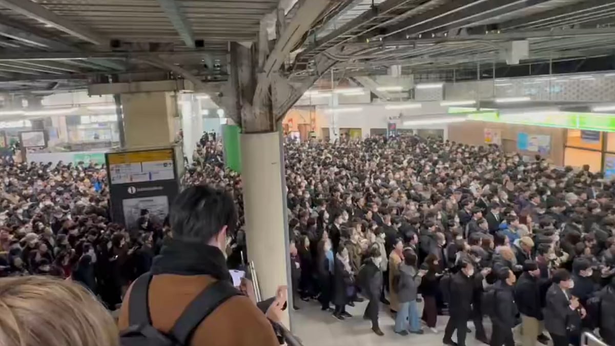Watch! Chaos & Stampede-Like Situation In Japan; Viral Video Shows Commuters On Tokyo Railways Struggling Due To Power Outage 