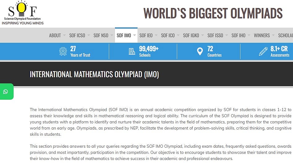 SOF IMO Result 2025–26 Declared At sofworld.org; Check Scorecard, Rank And Qualification Status