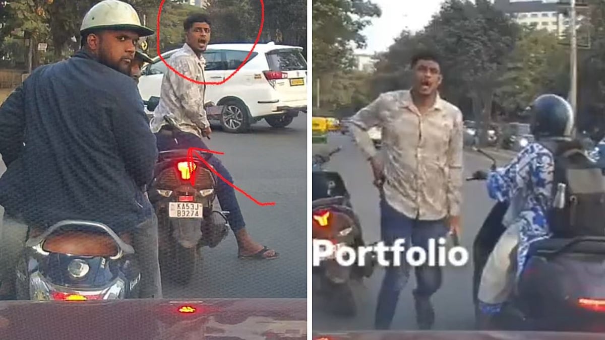 'Awaj Nhi Karna!': Man Brandishes Knife, Abuses & Threatens Another Motorist At Traffic Signal In...