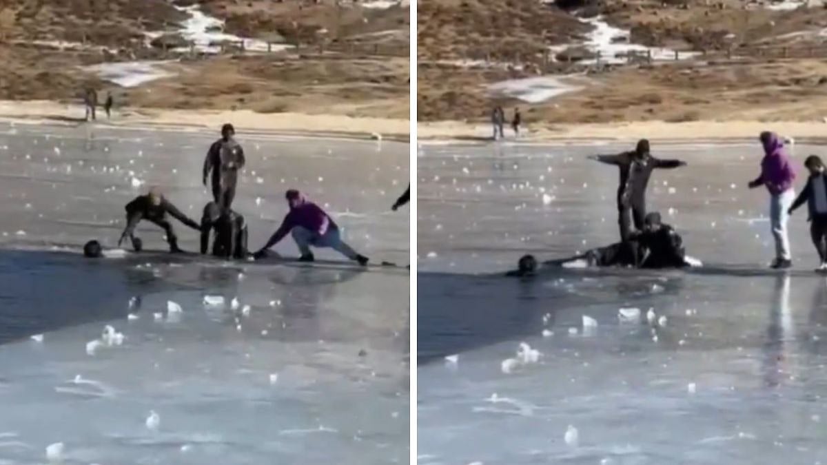 Arunachal Pradesh Tragedy: 2 Kerala Tourists Drown After Slipping Into Frozen Sela Lake In Tawang; Video Shows Dramatic Rescue Efforts 