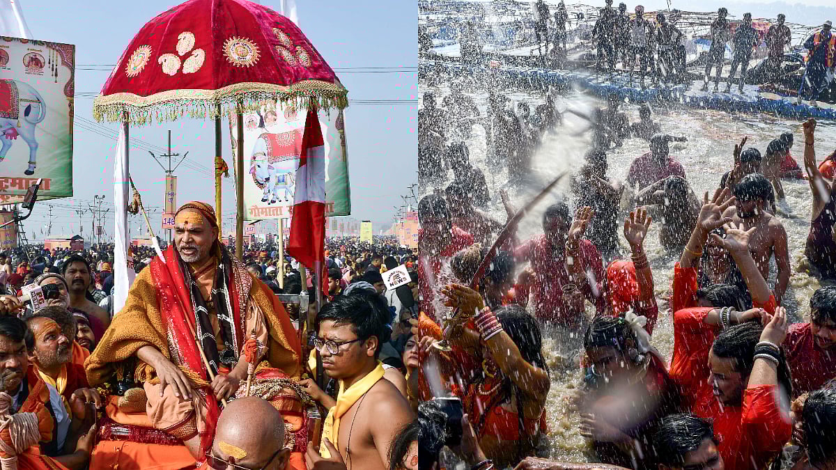 VIDEO: Scuffle At Prayagraj Magh Mela Disrupts Mauni Amavasya Snan, Swami Avimukteshwaranand Sits On Dharna; Akhilesh Targets BJP Govt 