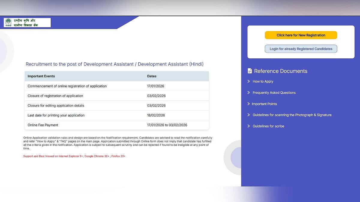 NABARD Recruitment 2026: Notification For 162 Group B Posts Out; Check Details Here 