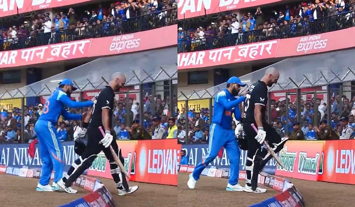 IND Vs NZ 3rd ODI: Virat Kohli Hilariously Pushes ICC Ranking Rival Daryl Mitchell Off The Ground In Viral Video 