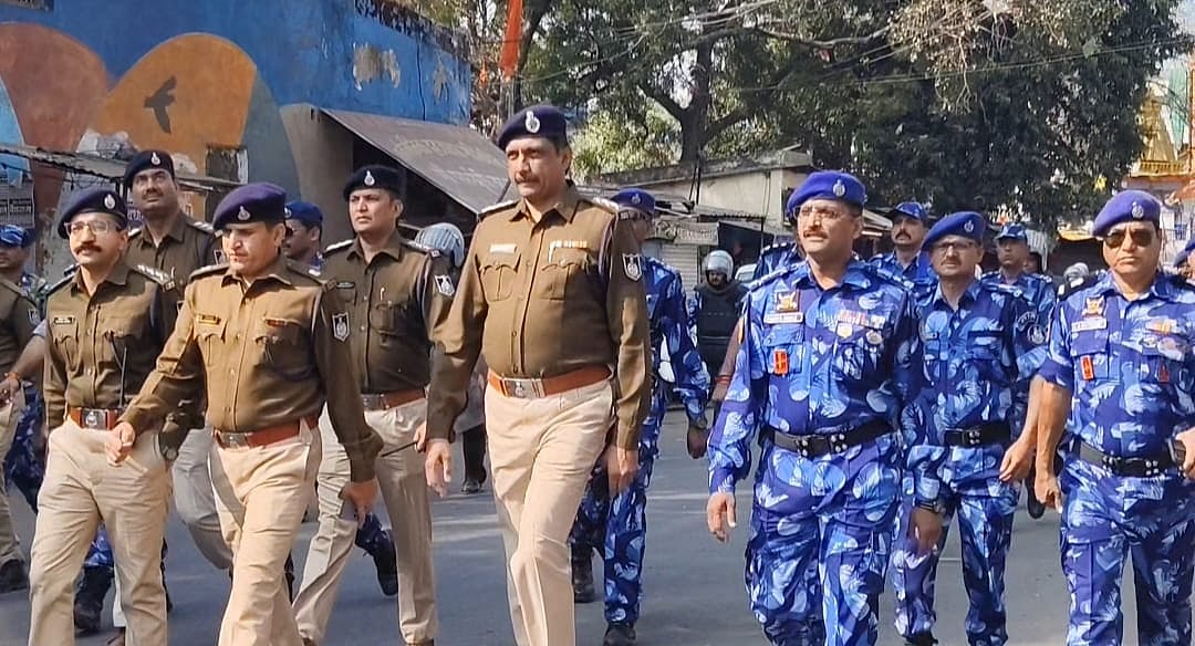 MP News: Ahead Of Basant Panchami, Over 8k Security Personnel March Through Dhar Streets