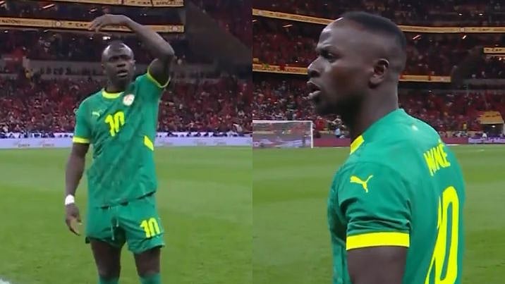 Video Shows Sadio Mane Calls Senegal Teammates Back Amid AFCON Final Chaos After Controversial Penalty 