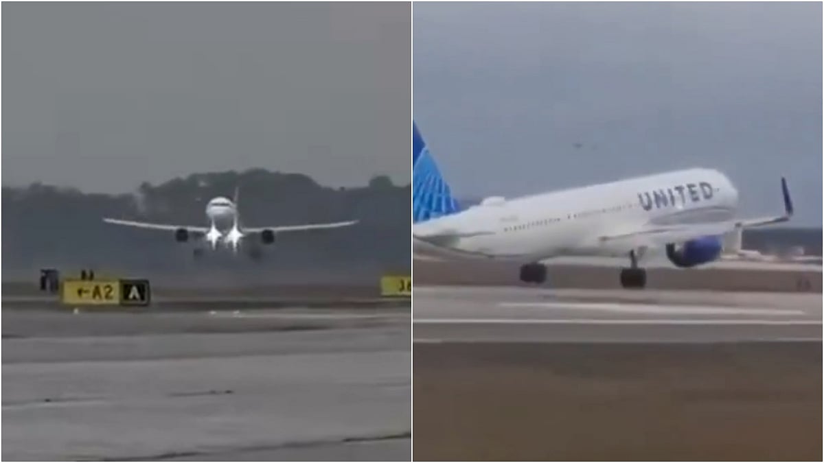 VIDEO: Passengers Onboard United Flight Narrowly Escape After Aircraft Loses Front Wheel While Landing At Orlando International Airport In US 