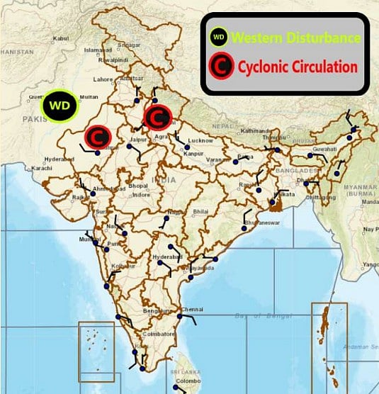 Cyclonic circulation affecting madhya Pradesh at present 
