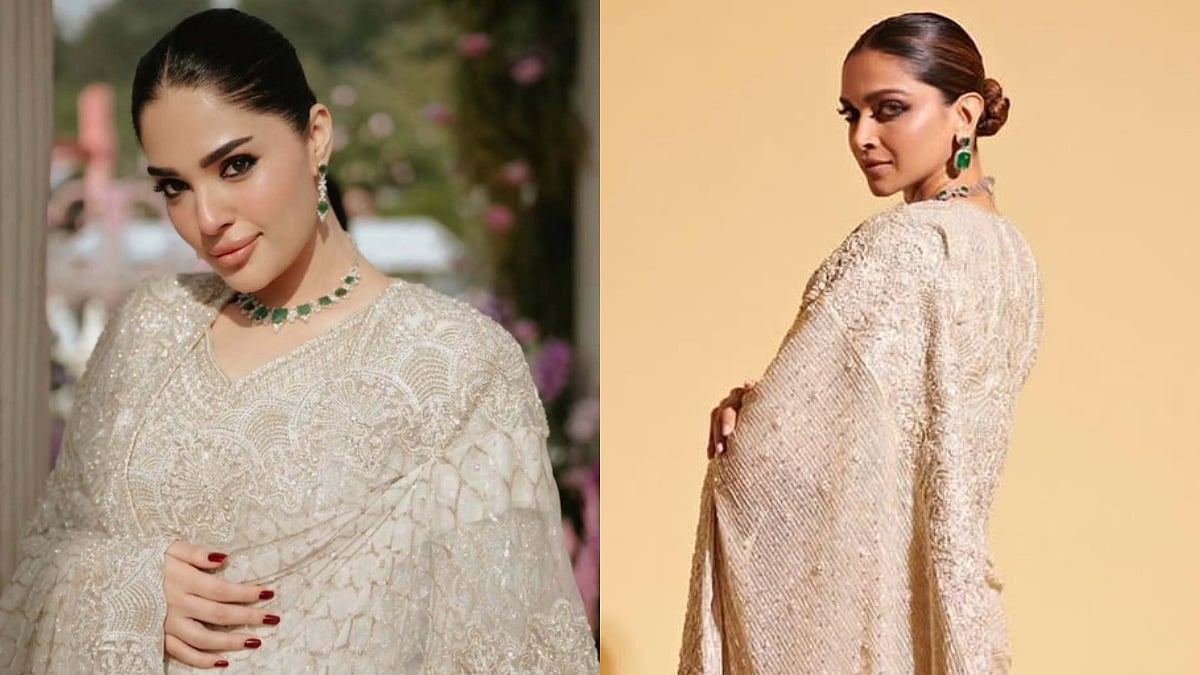 Pakistani Politician Maryam Nawaz's Daughter Mahnoor Safdar Recreates Deepika Padukone's Silver Saree Look For Junaid Safdar's Wedding Reception 