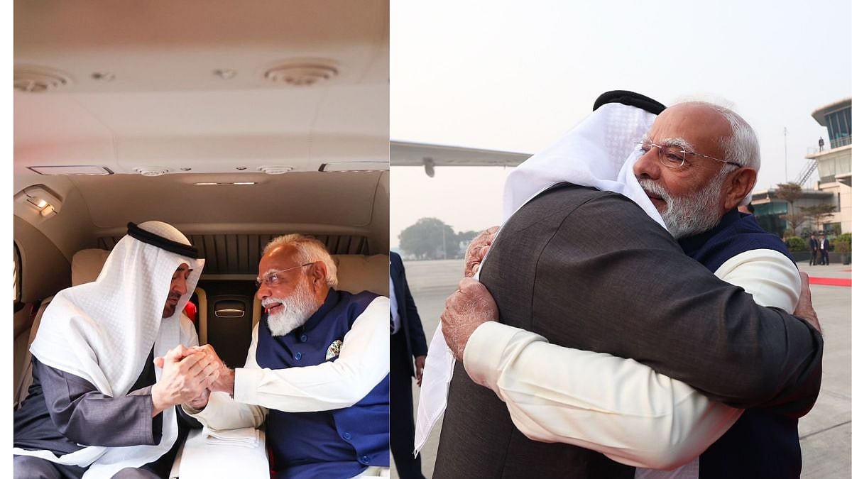 PM Modi Receives UAE President Mohamed Bin Zayed Al Nahyan With Tight Hug At Delhi Airport 