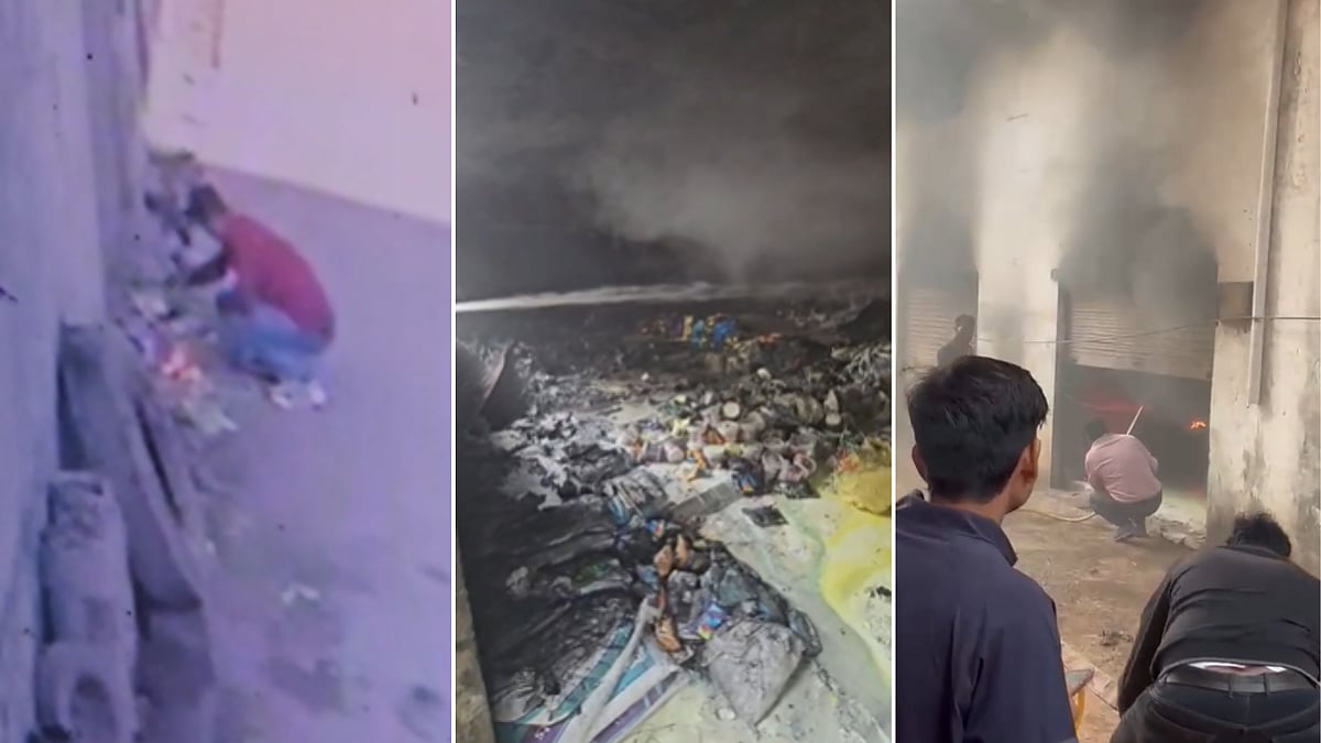 MP News: CCTV Catches  Mischievous Neighbour Deliberately Setting Fire At Paint Godown In...