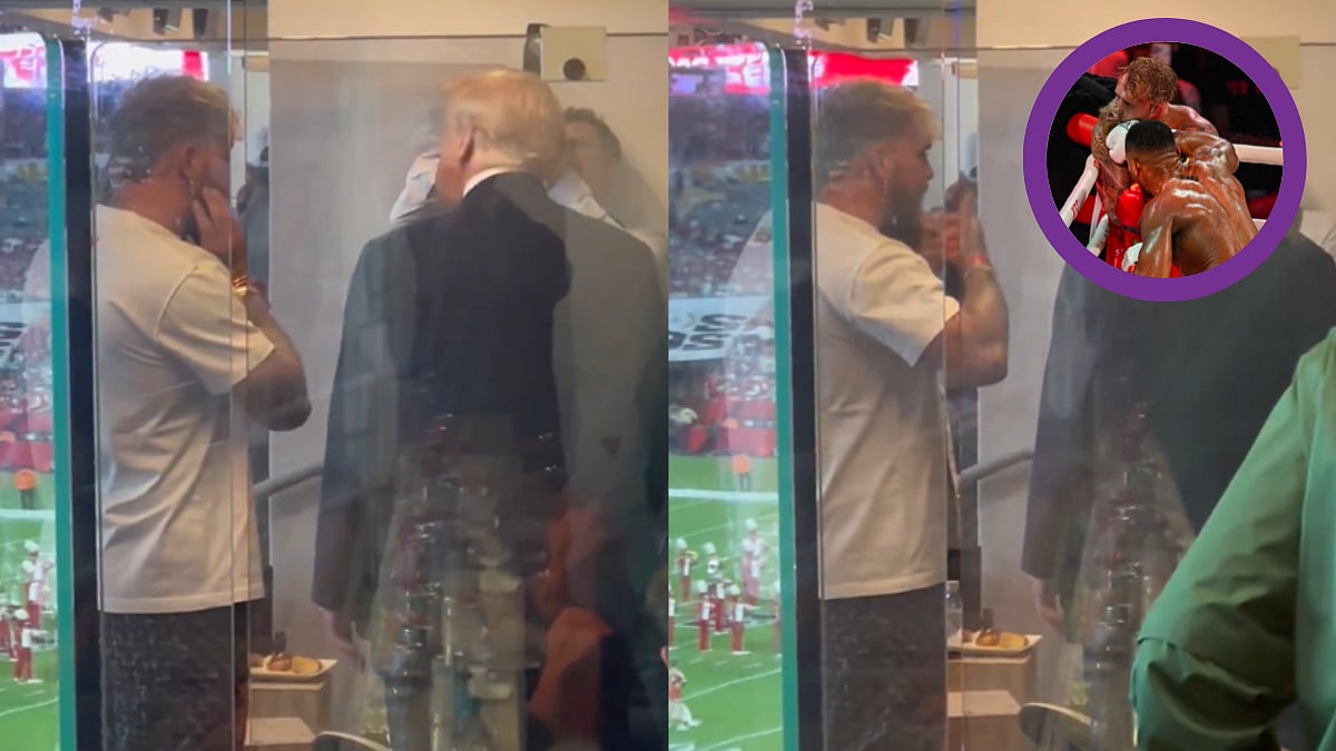 Jake Paul Speaks With US President Donald Trump About His Broken Jaw During An Interaction At CFP...