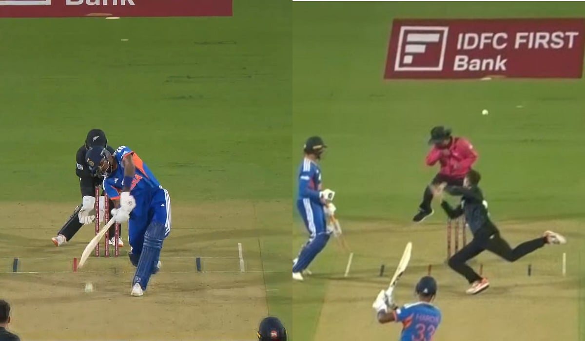 Viral Video Shows Hardik Pandya Nearly KNOCKS OUT Umpire With Powerful Shot In IND vs NZ 1st T20I 