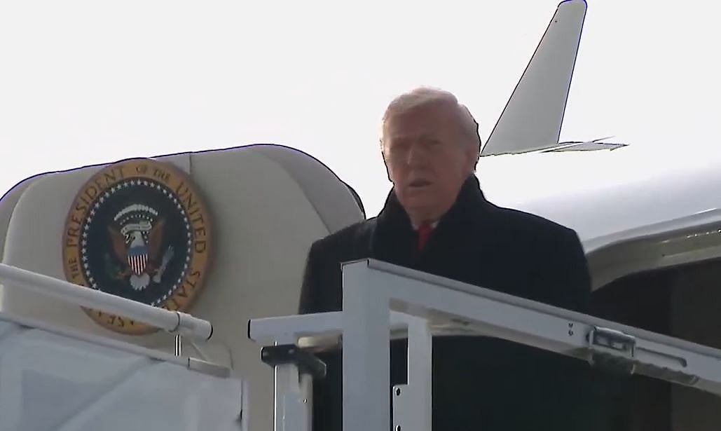 US President Donald Trump Lands In Switzerland After Flight Delay, Set To Address WEF Davos Soon