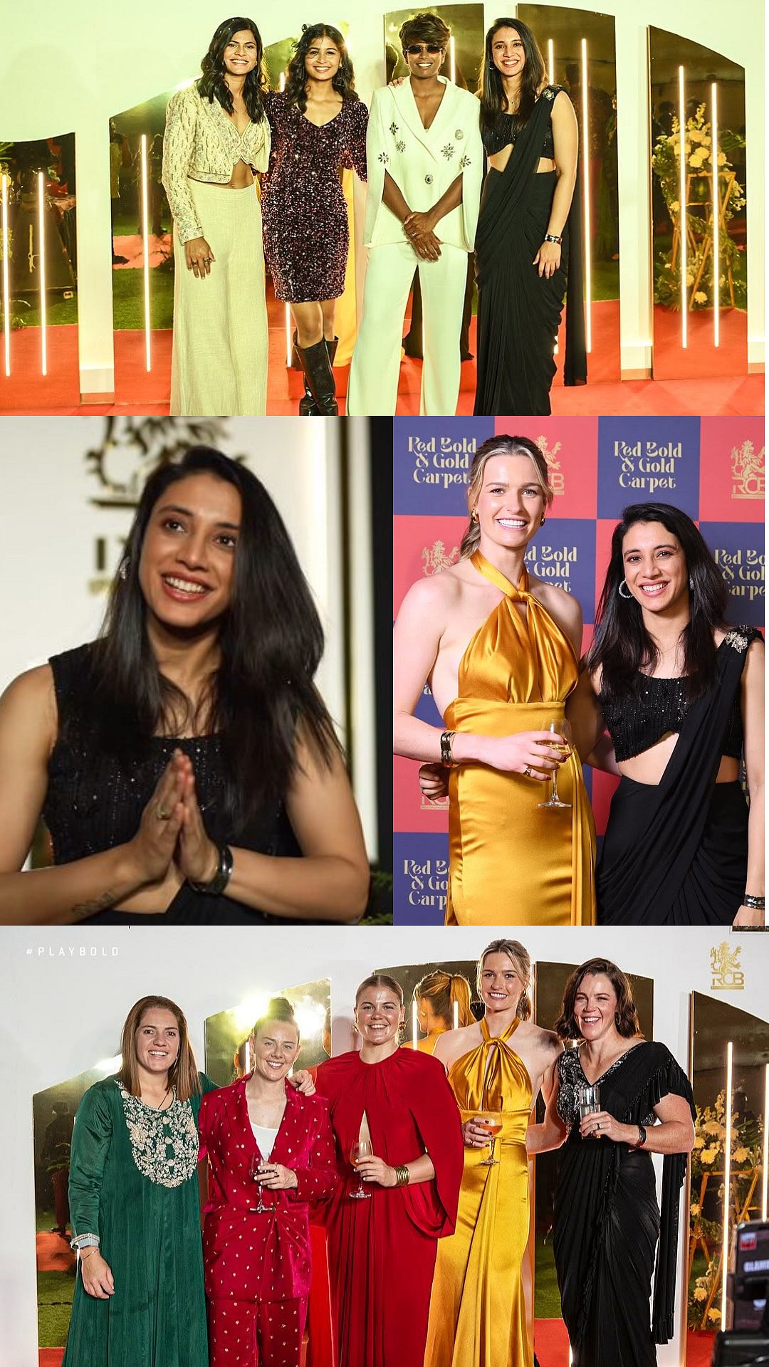 Smriti Mandhana Dons Black Saree At RCB's Red Carpet Awards Night, Lauren Bell In Gold Sleek Halter-N Gown- Check Pics 