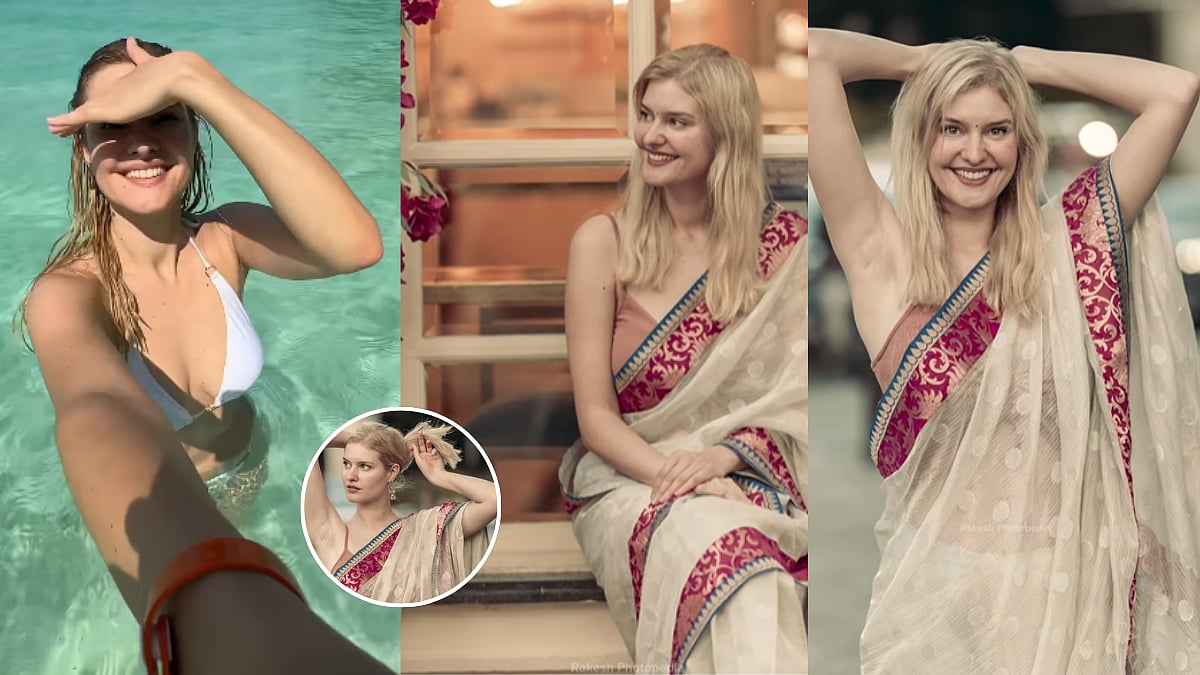 German Woman Captured In Indian Saree On Bengaluru Streets, Says 'She Wants To Learn How To Drape' 