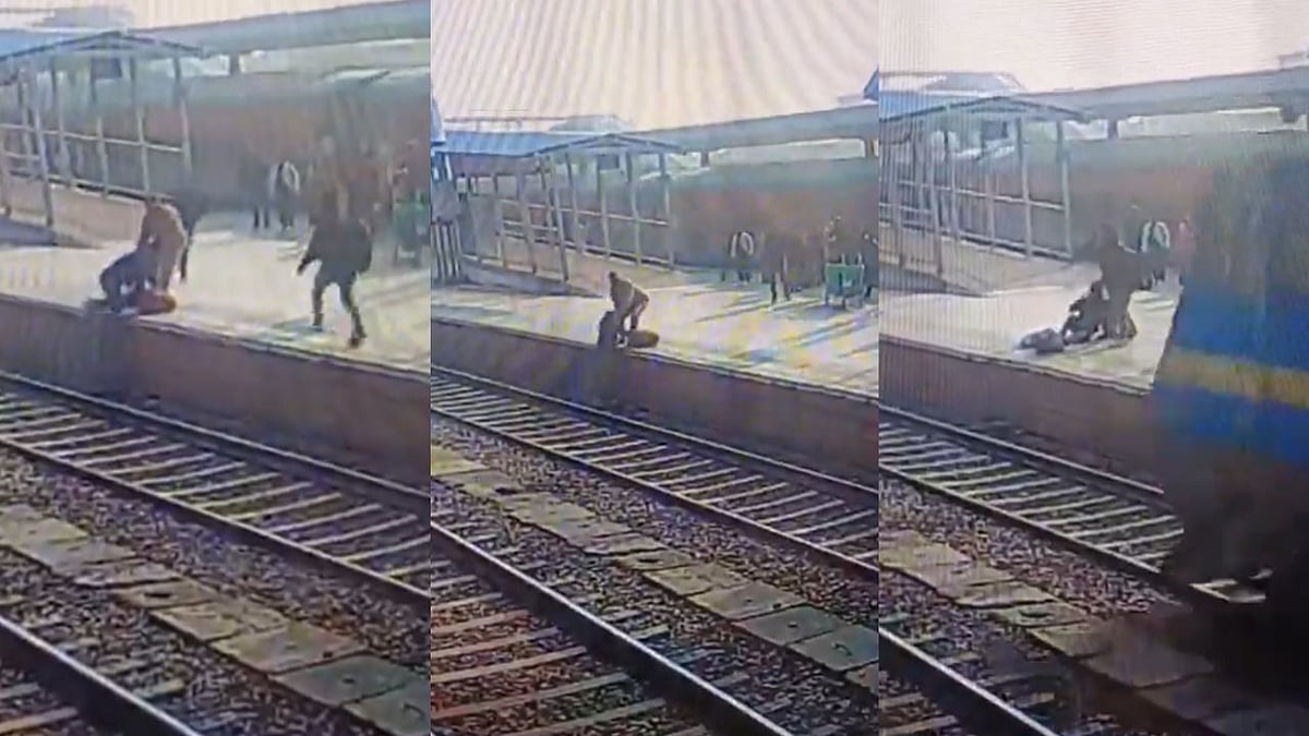 Uttar Pradesh: RPF Jawan Saves Passenger’s Life, Drags Him To Platform Seconds Before Speeding...