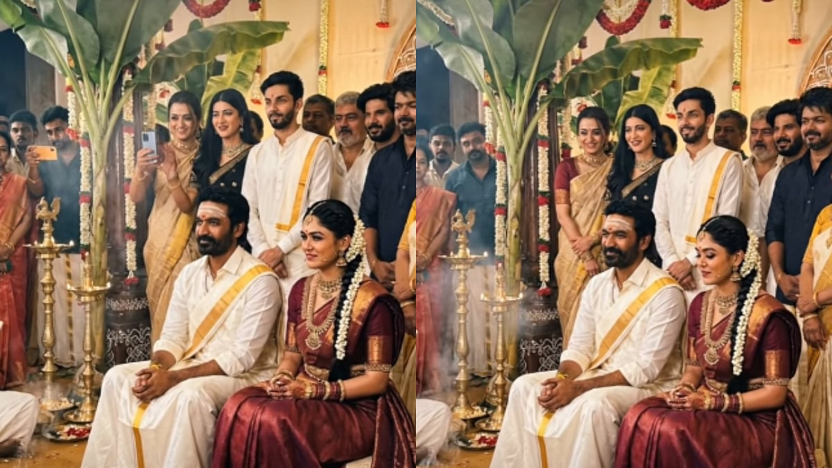 Dhanush & Mrunal Thakur Get Married; Thalapathy Vijay, Trisha, Dulquer Salmaan Attend Their South...