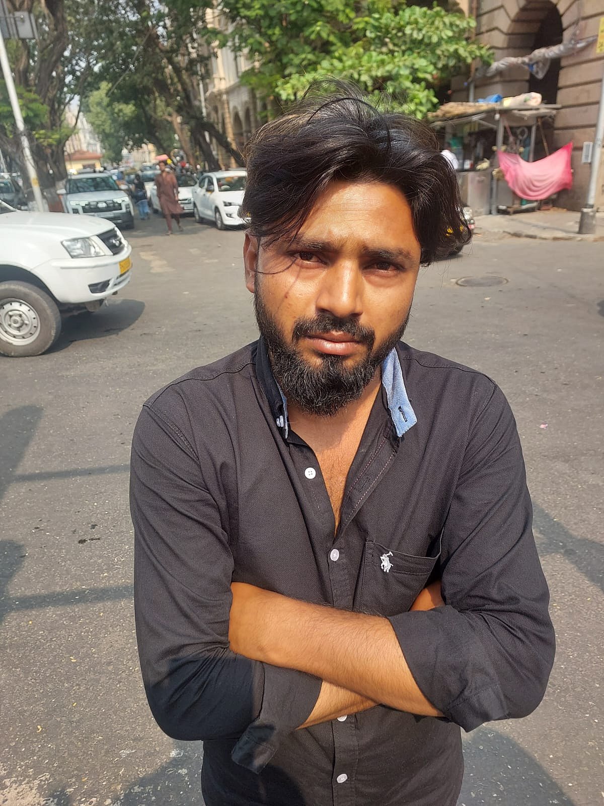 Fake parking attendant Sunil Yadav at Hutatma Chowk who was booked by the traffic police on Friday.