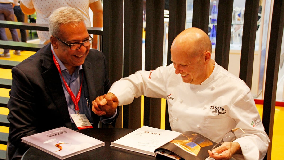 Flavel Monteiro with dear friend and Michelin Star Chef Heinz Beck