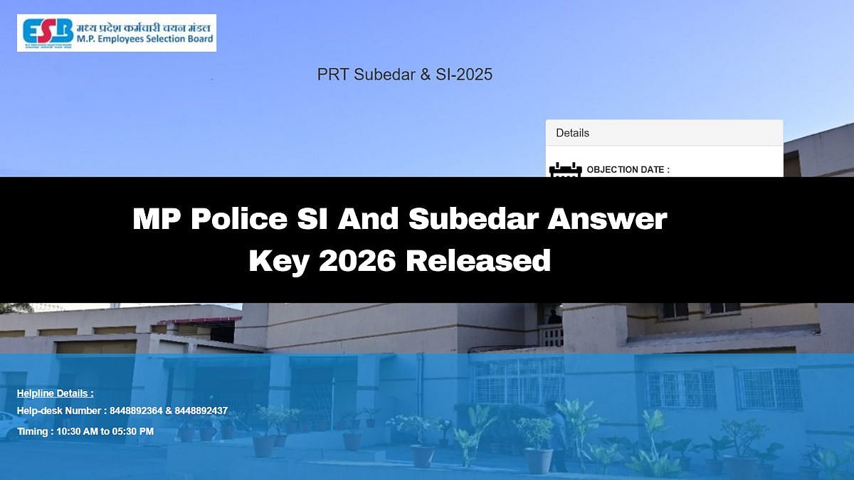 MP Police SI And Subedar Provisional Answer Key 2026 Issued; Here's How To Raise Objections 