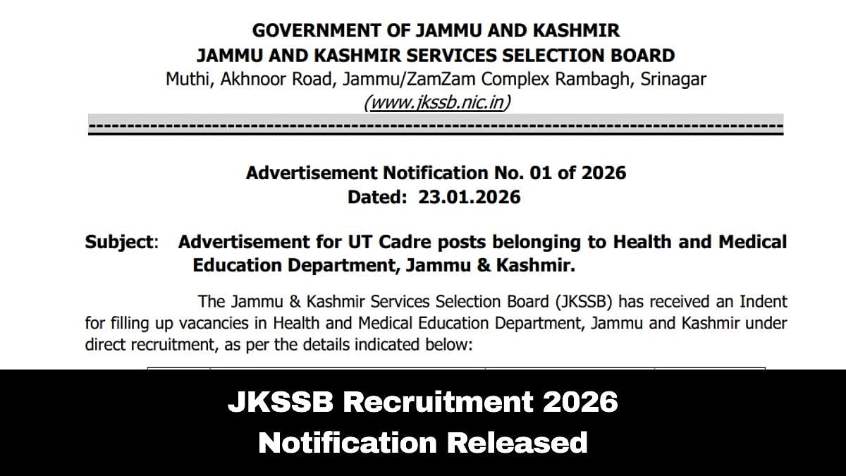JKSSB Recruitment 2026: Notification For 239 Posts Out; Check Eligibility Criteria & Other Details Here 