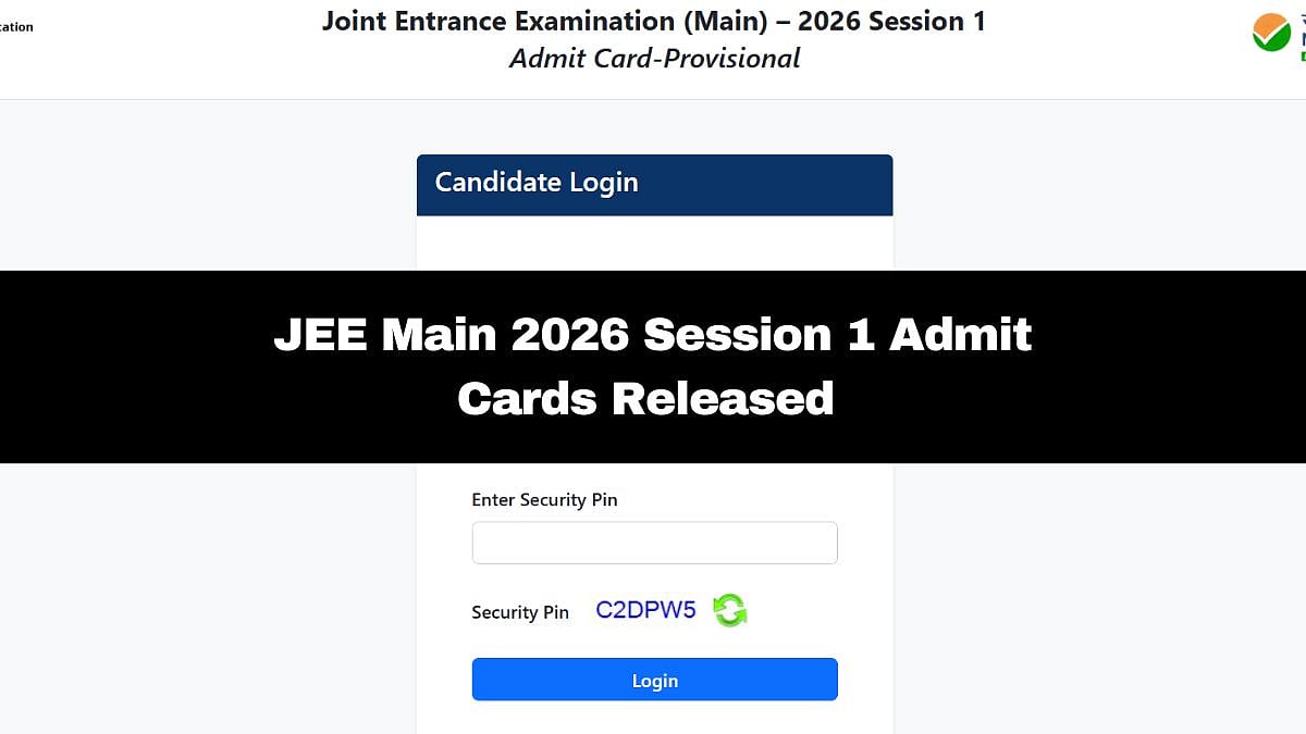 JEE Main Session 1 Admit Cards 2026 For January 28 & 29 Exam Issued At jeemain.nta.nic.in; Here's How To Download 
