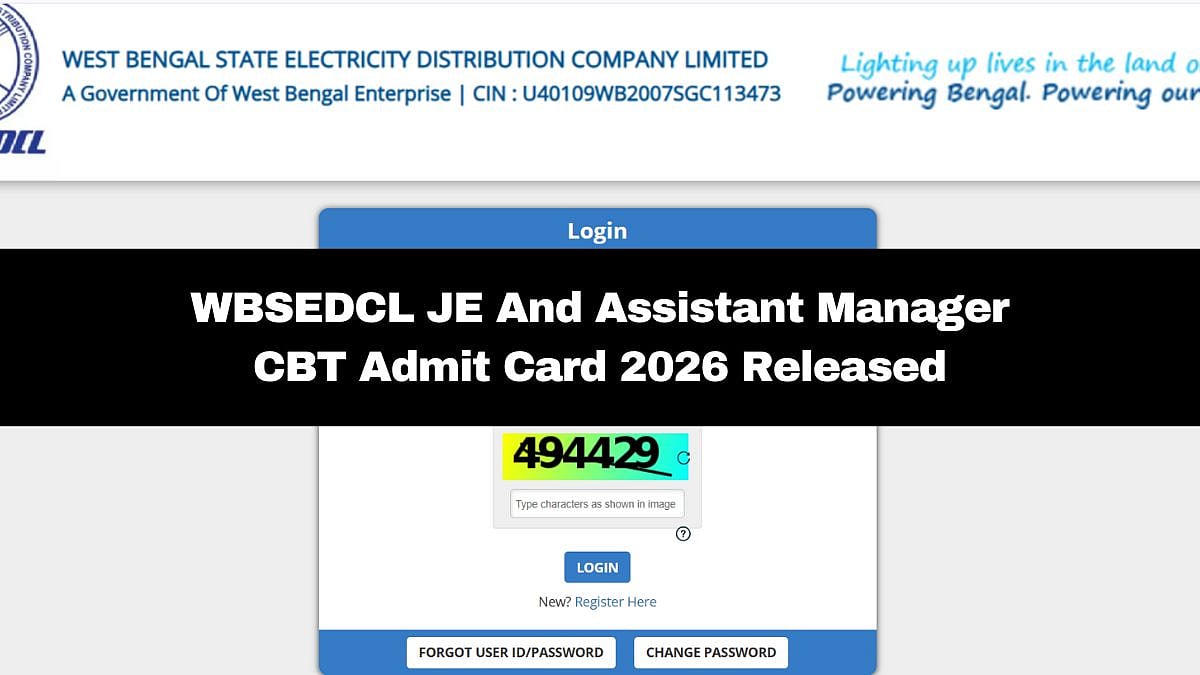 WBSEDCL JE And Assistant Manager CBT Admit Card 2026 Out; Exam On January 27