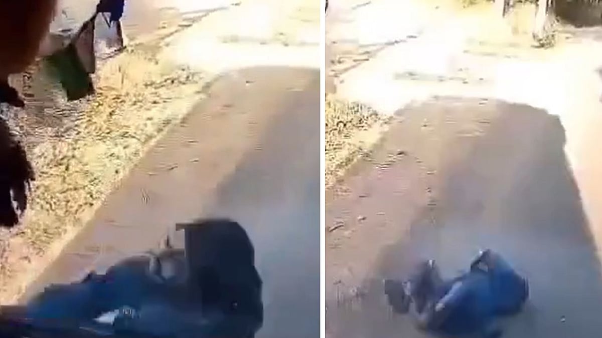 Karnataka Accident Video: Dashcam Shows Biker’s Head-On Collision With Truck While Attempting...