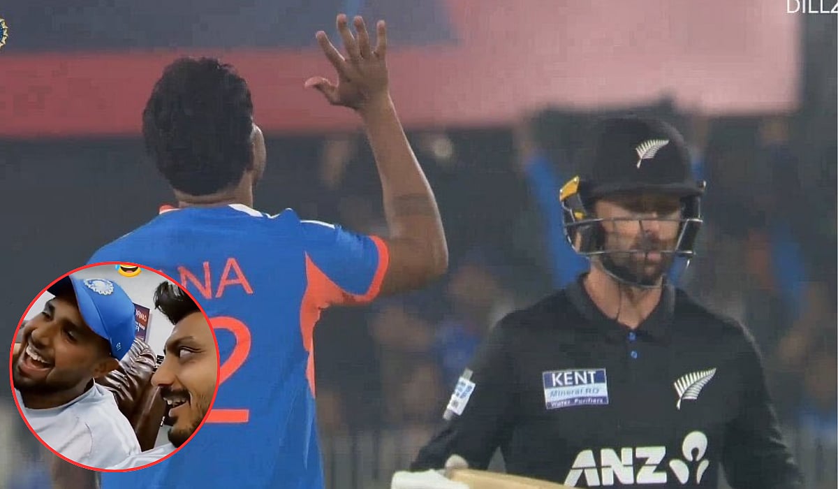 'Ek Wicket Pakka Hai...': Axar Patel Teases Harshit Rana For Devon Conway Record After IND Vs NZ 3rd T20I In Viral Video 