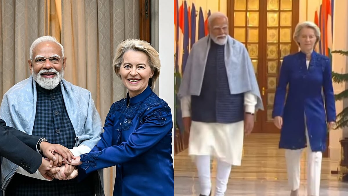 EU President Ursula von der Leyen Flaunts Anamika Khanna's Bandhgala To Historical Free Trade...