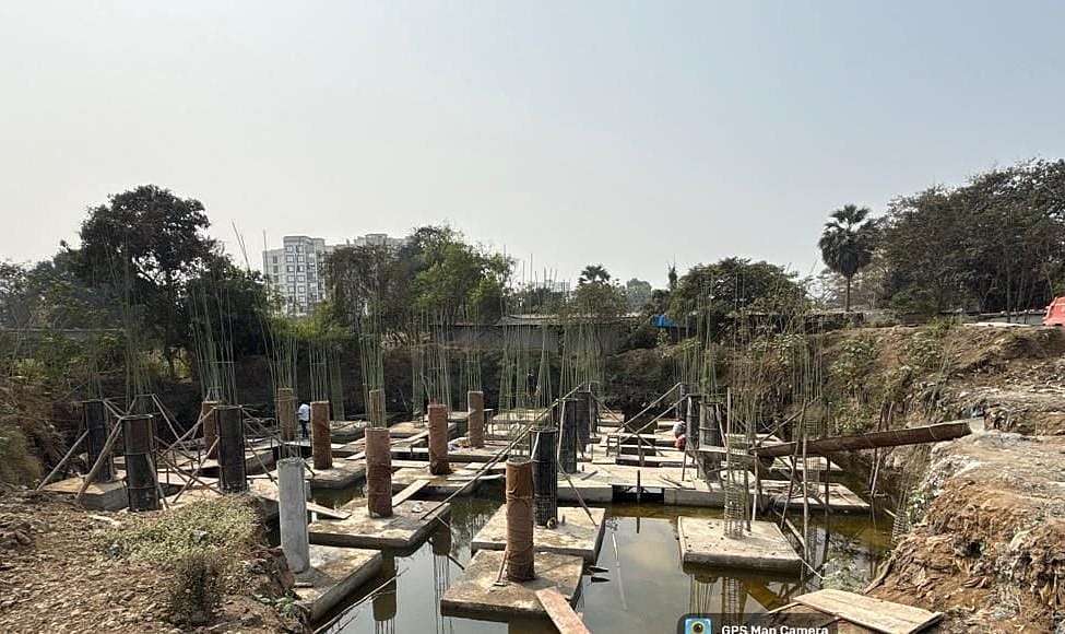 shuttering work of column and curing is under progress at 72 gala
