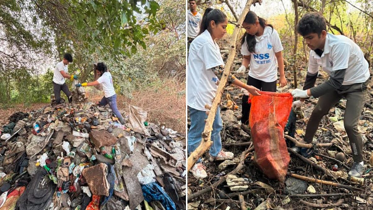 ​Around 200 young people celebrated Republic Day on Monday by cleaning trash from the dense mangrove forests near Sarsole Jetty, Nerul, Navi Mumbai. | 