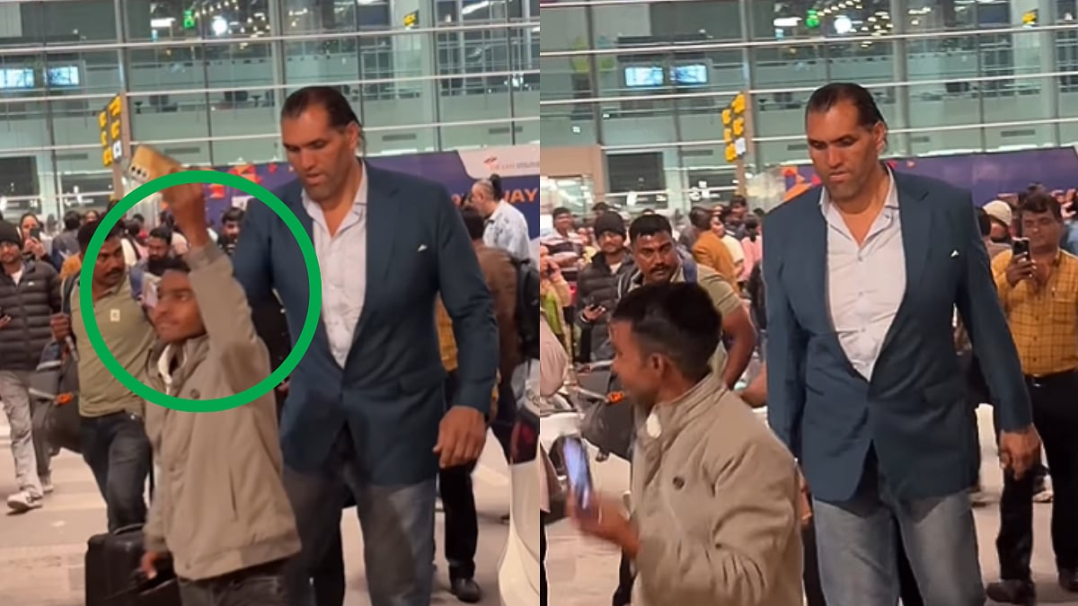 Selfie Goes Awkward As Former WWE Superstar The Great Khali 'Nudges' Fan Out Of Way; Viral Video Sparks Debate 