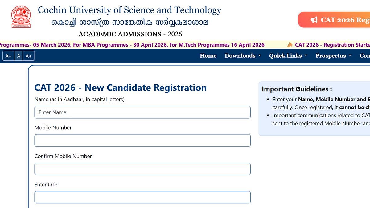 CUSAT CAT Registration 2026: Application Form Out At admissions.cusat.ac.in; Check Application Fees Here 