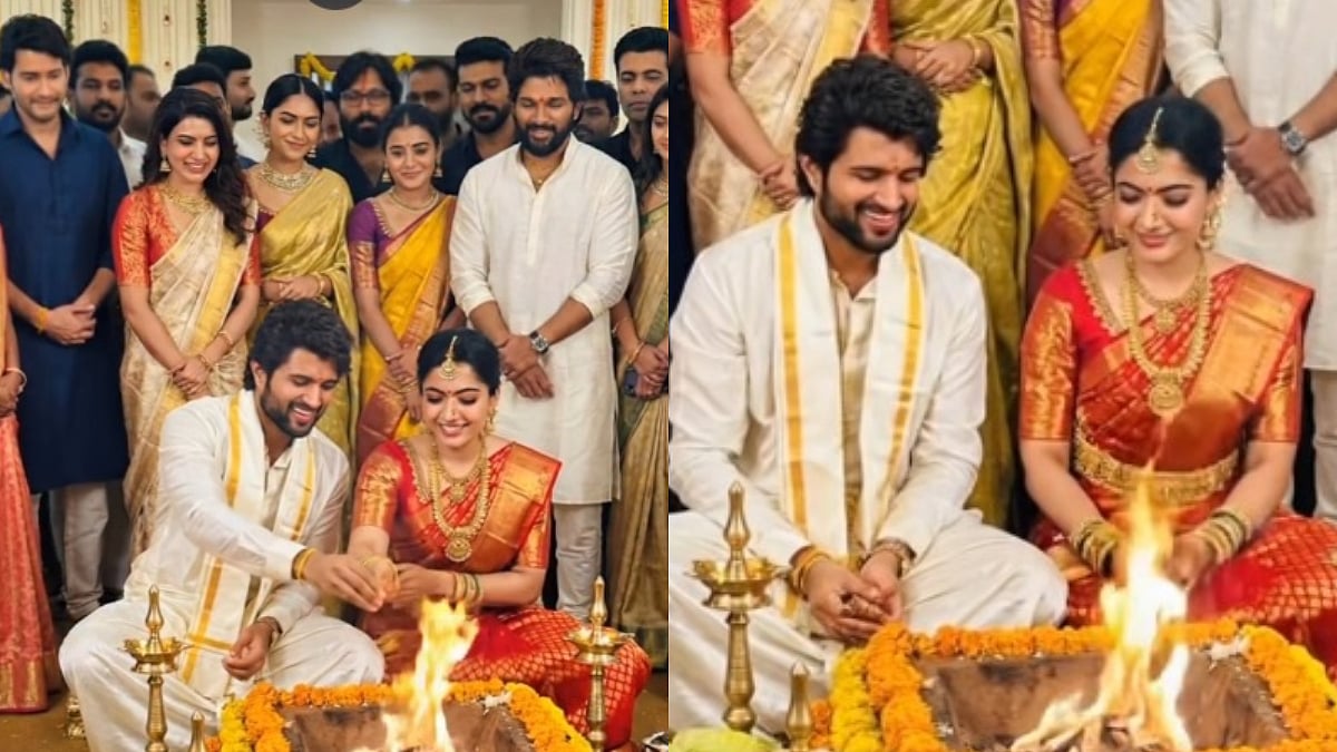 Vijay Deverakonda-Rashmika Mandanna Get Married; Allu Arjun, Samantha Ruth Prabhu, Sandeep Reddy Vanga, Karan Johar Attend The Wedding? Watch Viral Video 