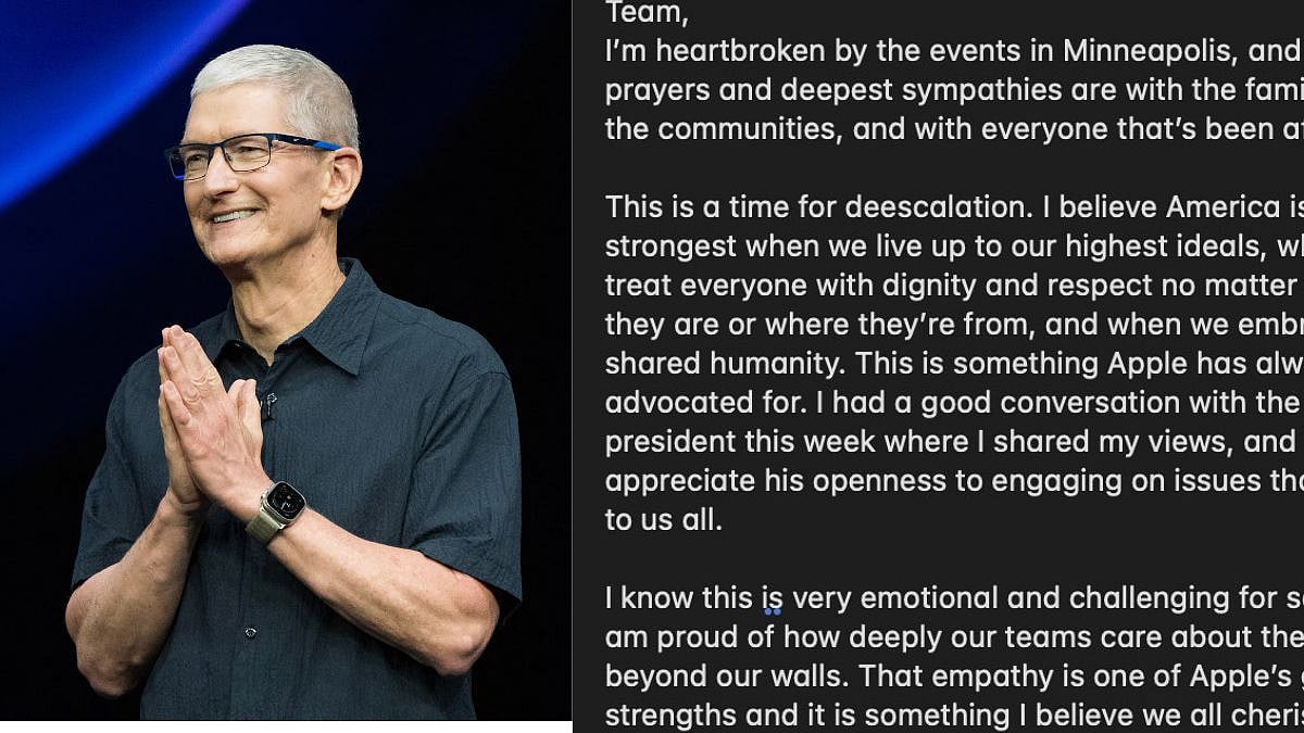 'Heartbroken': Apple CEO Tim Cook Sends Personal Memo To Employees After Backlash Over Partying With Donald & Melania Trump After ICE Shootings 