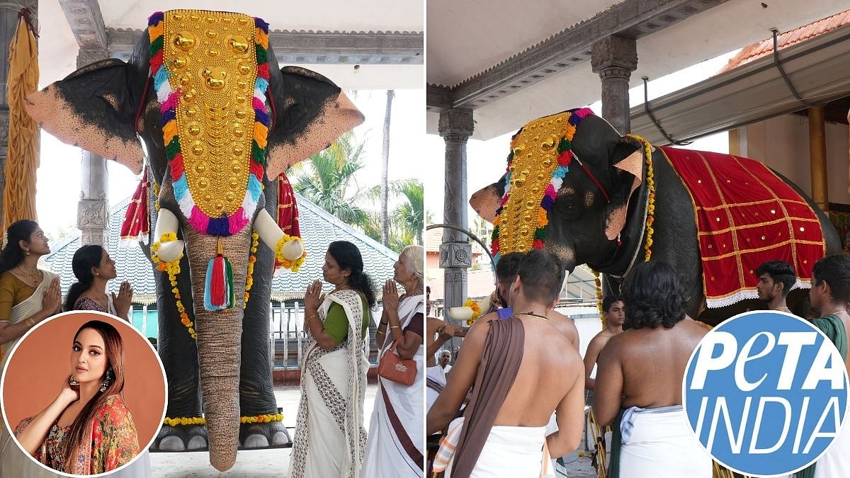 Sonakshi Sinha, PETA India Gifts Mechanical Elephant To Thrissur Temple To Promote Cruelty-Free And Safer Religious Practices | VIDEO 
