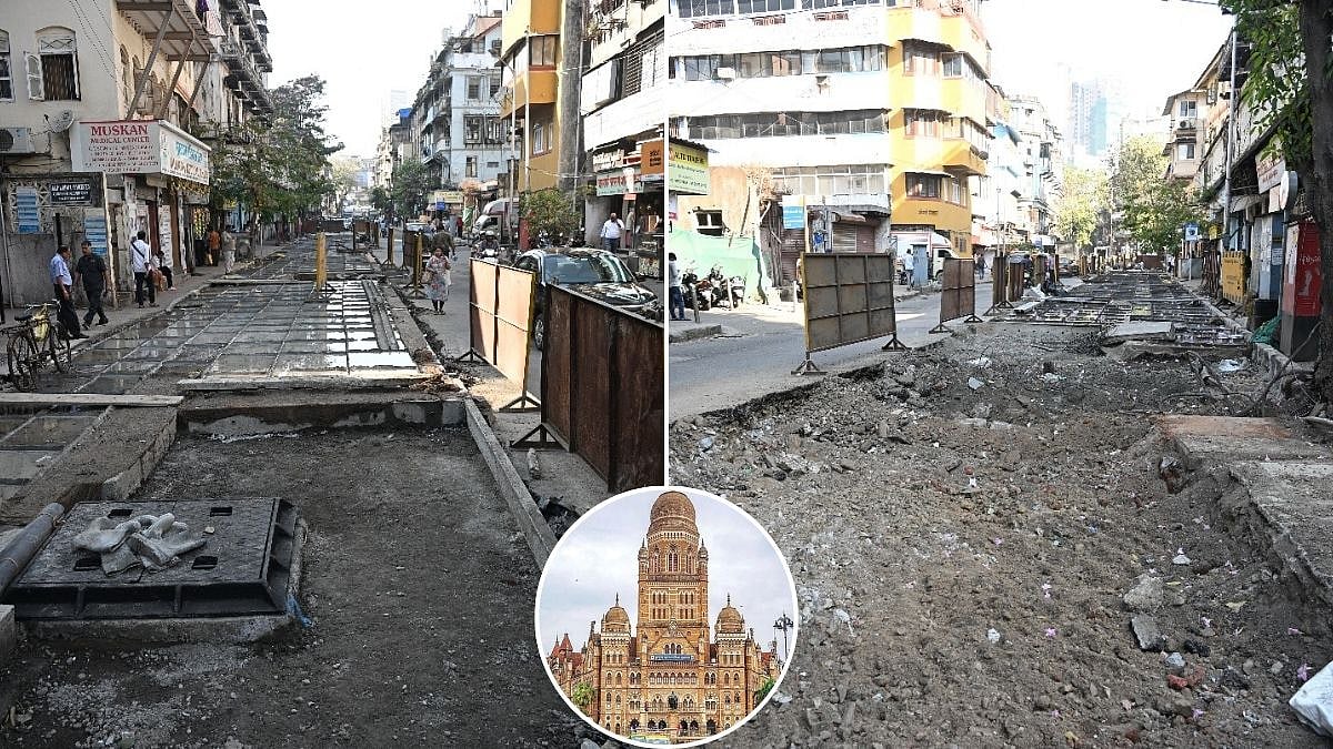 Concretisation work of road at JSS road near OperaHouse