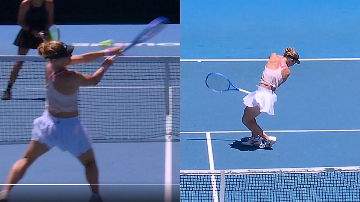 Jelena Ostapenko Accidentally Smashes Ball Into Opponent's Face During Heated Moment At Australian...