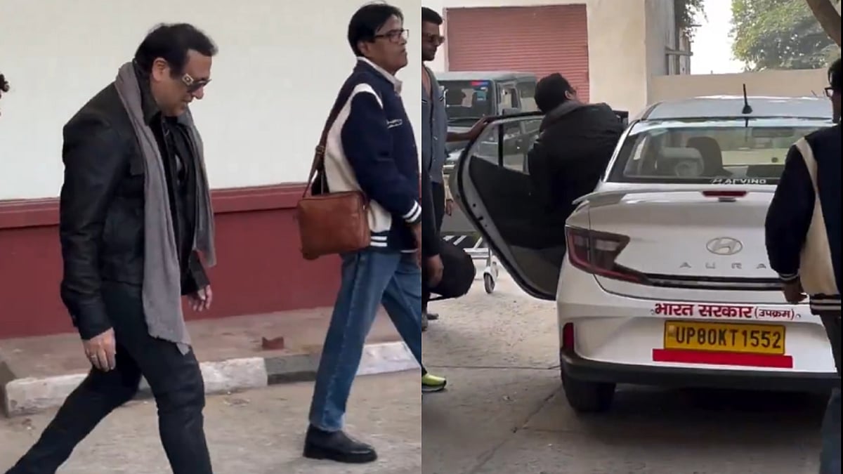 Govinda Travels In Aura Taxi In Uttar Pradesh With Bharat Sarkar Written On It; Netizens Call It His 'Downfall' - Watch Video 